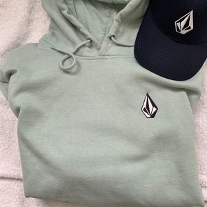 Volcom hoodie and NWOT fitted hat